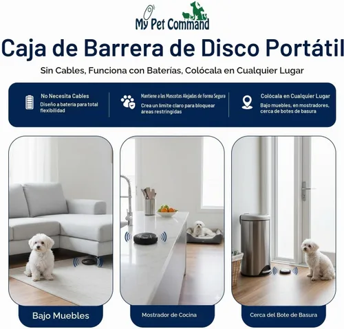 Vista 2 de My Pet Command, Barrera para mascotas de interior con rango ajustable, corrección estática y de tono, cerca invisible para perros con collar