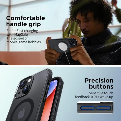 Vista 6 de UNBREAKcable Funda para iPhone 14 y iPhone 13, [Compatible con MagSafe] [Protección a prueba de golpes de grado militar] [Antideslizante] Funda