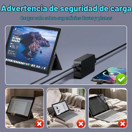 Vista 6 de Cargador de 127 W para Microsoft Surface Book 3, 2, 1, Laptop Studio 2, 1 Power Adapter Compatible with Windows Surface Pro/Laptop/Go, 10FT Cable