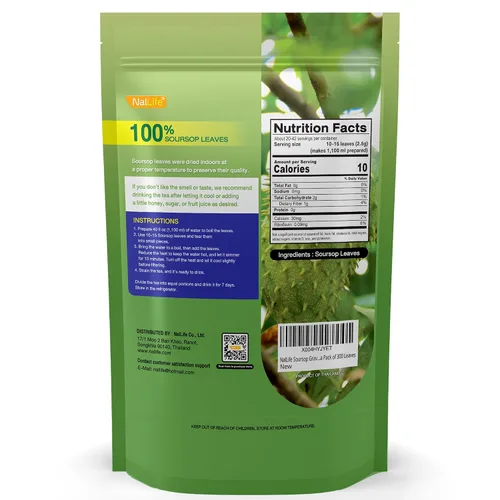 Vista 2 de NalLife Té de hojas de guanábana - 300 hojas enteras secas para té