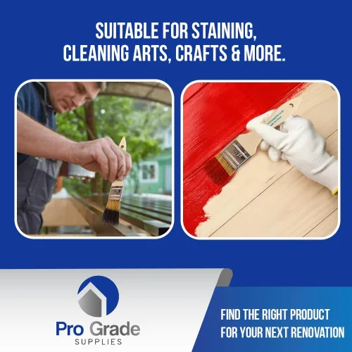 Vista 3 de Pro Grade - Pinceles de pintura con virutas - 96 Ea 1.5 pulgadas Brocha de pintura con virutas Cerda natural, mango de madera Paquete a granel