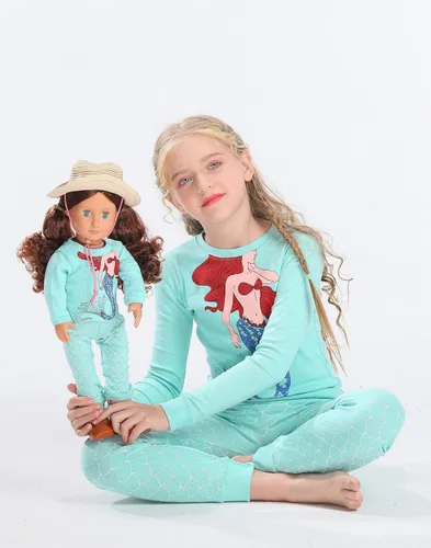 Vista 6 de Babyroom Pijamas de algodón a juego para niñas y niños pequeños, 4 piezas, ropa de dormir de Navidad