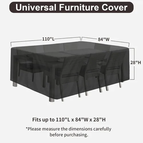 Vista 2 de PureFit Fundas para muebles de patio, funda impermeable para muebles de mesa de exterior rectangular, cubierta de sofá seccional de patio