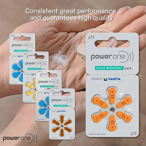 Vista 4 de Power One Pilas para audífonos tamaño 13 (120) (p13-120)