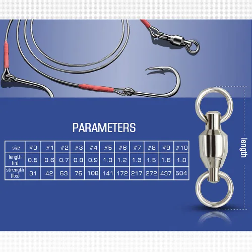Vista 6 de AMYSPORTS Rodamientos de bolas de pesca giratorios de acero inoxidable de alta resistencia, rodamientos giratorios de pesca de barril de pesca