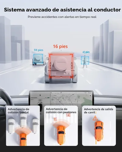 Vista 2 de WOLFBOX G850 PRO 4K Espejo Dash Cam con ADAS y BSD, espejo retrovisor inteligente con WiFi de 5.8 GHz, control de voz, cámara de 12 pulgadas incluye