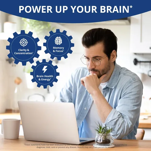 Vista 2 de NuBrain Booster - Suplemento cerebral para potenciar el cerebro, memoria mejorada, enfoque y claridad con hierba de San Juan, ginkgo biloba, bacopa