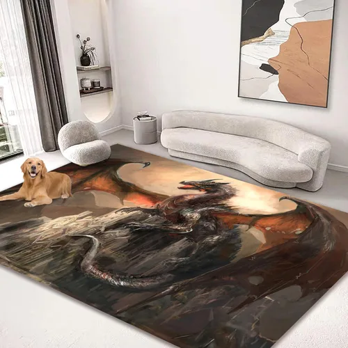 Vista 7 de Alfombra grande de 5 x 6 pies para dormitorio, sala de estar, habitación de los niños, decoración del hogar, alfombra antideslizante para correr