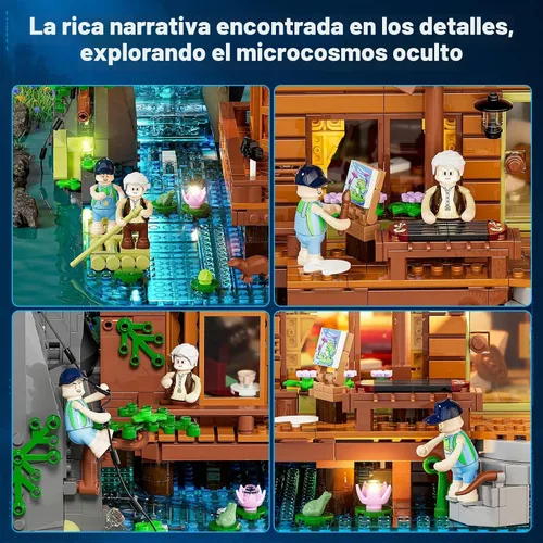 Vista 4 de Lumibricks Waterfall-Cabin Lighting Building Set, 2539 Pcs Landscape Set