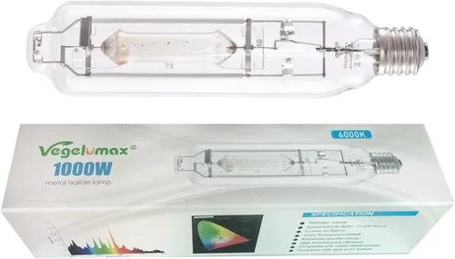 Vista 11 de MH - Bombilla de halogenuros metálicos HID de 400 W con espectro azul y violeta mejorado de alto PAR para horticultura de interior, crecimiento