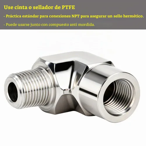 Vista 4 de Metalwork 304 Acero inoxidable forjado tubería de montaje, codo de calle de 90 grados, 1/2" NPT hembra x 1/2" NPT macho, 2000psi, 1 unidad Hembra x