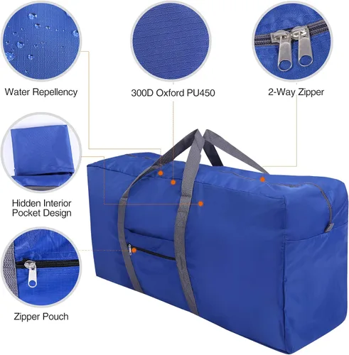 Vista 3 de REDCAMP - Bolsa de lona extra grande de 31 pulgadas, plegable A- azul oscuro