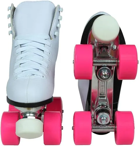 Vista 5 de Epic Skates Patines clásicos de cuatro ruedas con ruedas rosadas