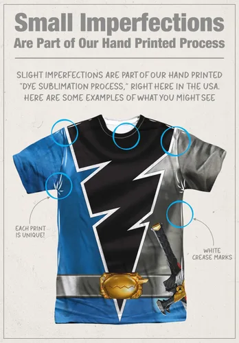Vista 3 de Popfunk Classic Power Rangers - Camiseta unisex para disfraz de Halloween (delanteratrasera)