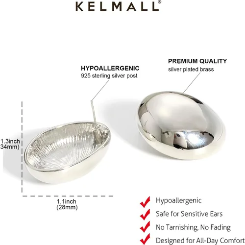 Vista 35 de KELMALL Aretes tipo argolla de oro de 14 quilates para mujer, hipoalergénicos, gruesos, redondos, no se deslustra, para orejas sensibles