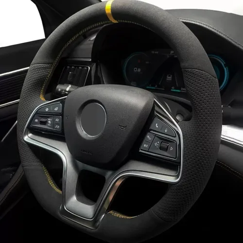 Vista 2 de Fundas de volante para BYD Song Plus Dmi Song Pro EV, cubierta personalizada para volante de automóvil