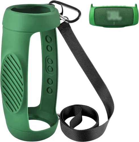 Vista 10 de Funda de silicona para JBL Charge 5, altavoz Bluetooth portátil impermeable, cubierta protectora de gel suave para viajes, funda de goma impermeable