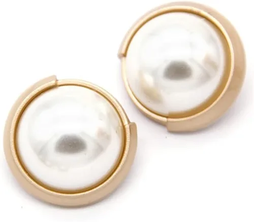 Vista 7 de 5 piezas de botones de oro con perlas de metal para mujer, botones para abrigo de suéter, decoración para ropa, accesorios de costura y manualidades