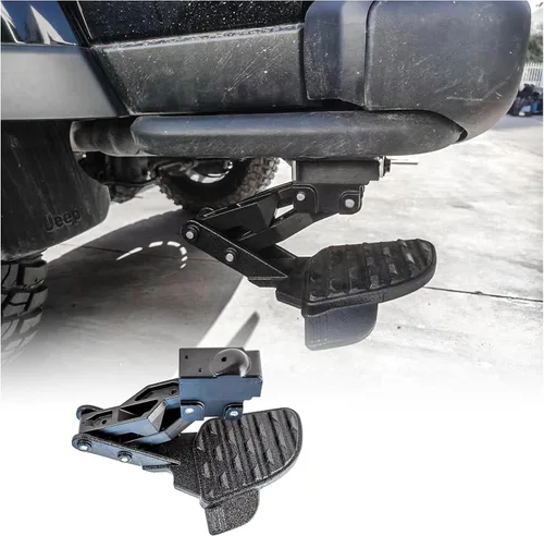 Vista 8 de Escalón de Cama de Camión Retráctil para Parachoques Trasero Compatible con F150 2015-2023, Escalón Plegable para Portón Trasero con Revestimientos