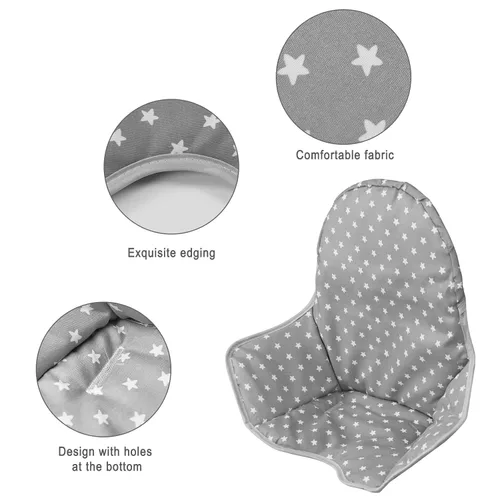 Vista 3 de Twoworld Cojín para silla alta IKEA Antilop, funda de asiento para silla alta de bebé, cojín para silla alta IKEA Antilop (gris de moda)