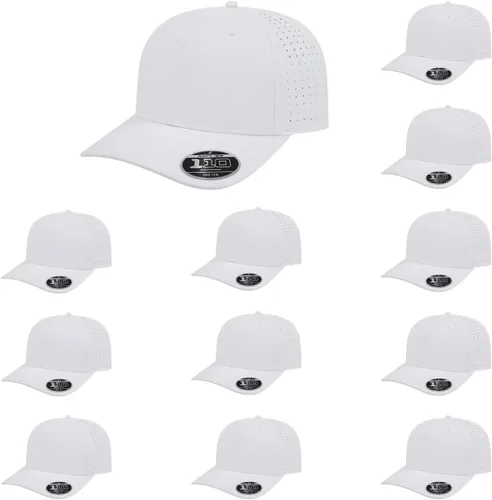 Vista 49 de Cap America i8533 Flexfit 110 Gorra Snapback Perforada de Rendimiento de Perfil Medio de 6 Paneles con Protección UV y Snapback Ajustable