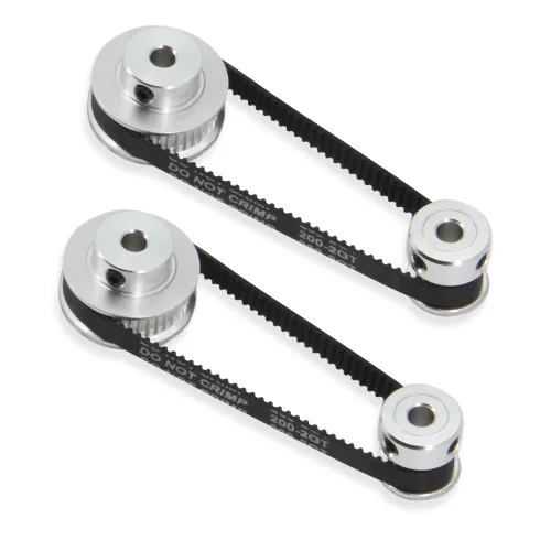 Vista 16 de Juego de 2 poleas de sincronización de aluminio GT2 de 20 y 30 dientes, 0.197 in de diámetro con 2 unidades de longitud de 7.874 in de ancho, correa