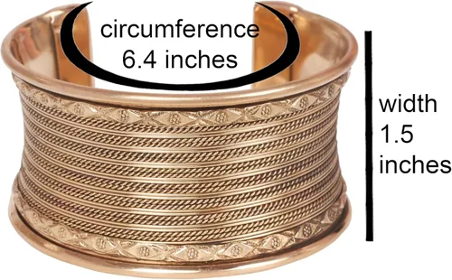 Vista 4 de Touchstone Brazalete indio de Bollywood Desire con base de latón exótico, tamaño libre, en oro antiguo o blanco o cobre para mujer.