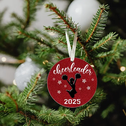 Vista 4 de FOURSTUFF Adornos de Porrista - Regalos de Porrista para Niñas, Noche de Graduados Porristas - Adorno Navideño de Porristas para Niñas Adolescentes