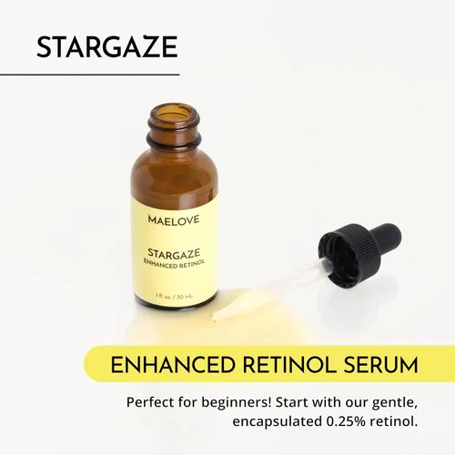 Vista 2 de MAELOVE Stargaze - Suero de retinol mejorado, 0.25% retinol liberado por el tiempo para piel radiante, hidratante con ácido hialurónico