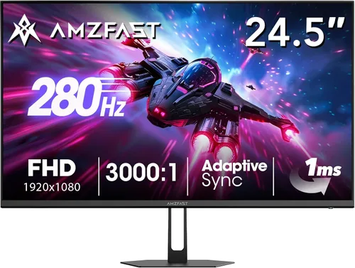 Vista 80 de Amzfast - Monitor de juegos de 24 pulgadas 180Hz 200Hz FHD 1080p, monitor de computadora, sincronización adaptativa de 1 ms, 3000:1, pantalla HDR