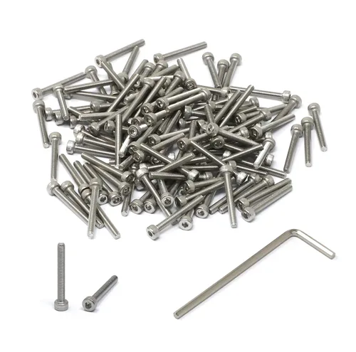 Vista 270 de iexcell Kit de tornillos de cabeza hexagonal de acero inoxidable 304, 100 unidades M2 x 0.157 in, paso de rosca de 0.016 in