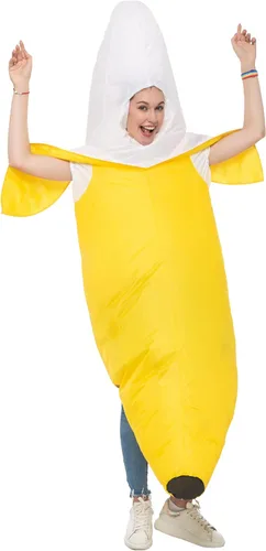 Vista 9 de Spooktacular Creations Disfraz inflable de plátano para adulto disfraz de cuerpo completo divertido disfraz de plátano para fiestas de disfraces