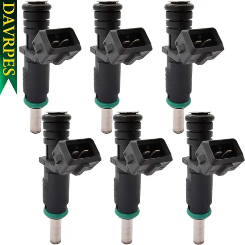Vista 2 de Paquete de 6 inyectores de combustible 7531634 13537531634 4 agujeros Enigne boquilla de pulverización de combustible para B-M-W 128i 328i X3 X 5 Z4