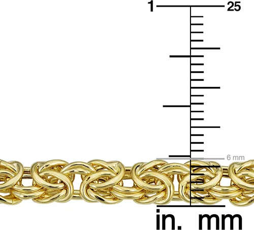 Vista 3 de Kooljewelry Pulsera bizantina de oro amarillo de 14 k de 0.236 in (7,5 pulgadas), Oro amarillo, Sin gemas.