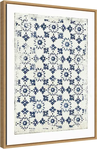 Vista 2 de Amanti Art Lienzo enmarcado para pared, 24 x 18 pulgadas, azul marino, Geo III por Aimee Wilson, lienzo enmarcado para pared, arte abstracto
