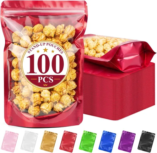 Vista 11 de ANZNKU 100PCS Mylar Bags Resealable Small Smell Proof Bags(Black, 3.5x5)