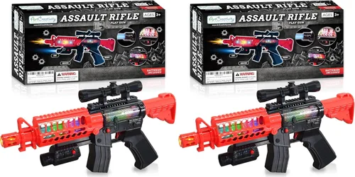 Vista 8 de ArtCreativity Rifle de juguete vibratorio para niños, pistola falsa iluminada de 13.25 pulgadas con sonidos, vibración inmersiva