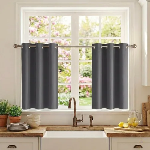 Vista 130 de RYB HOME - Cortinas para armario de 36 pulgadas, cortinas para oscurecer la habitación con ojales resistentes a la oxidación, cortinas de Aqua