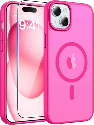 Vista 147 de FNTCASE - Funda para iPhone 16 Pro: magnética, mate, translúcida, de grado militar, protectora contra caídas, resistente, fina, duradera y a prueba