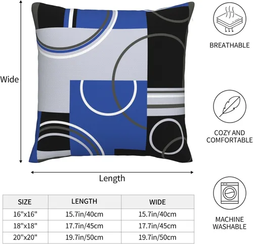 Vista 4 de Fundas de almohada de 18 x 18 pulgadas, diseño geométrico de remolinos en espiral, fundas de cojín con rayas abstractas de rayas geométricas a