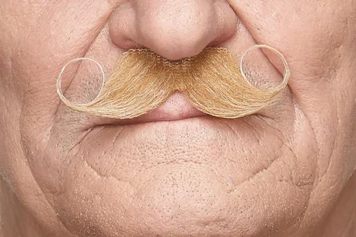 Vista 2 de Mustaches Self-Adhesive Fake Mustache, Synthetic Fur Costume Accessory Set Jengibre