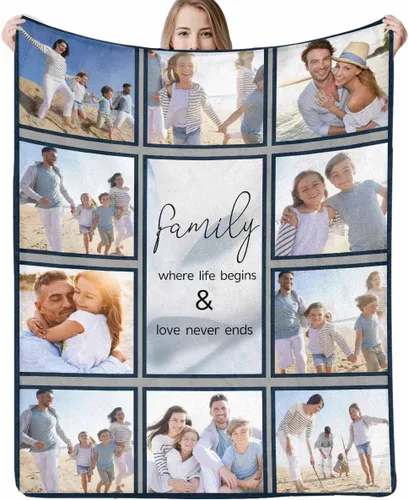 Vista 30 de D-Story Manta personalizada con fotos con cualquier texto - Mantas con imágenes personalizadas para Navidad, cumpleaños, regalos para parejas