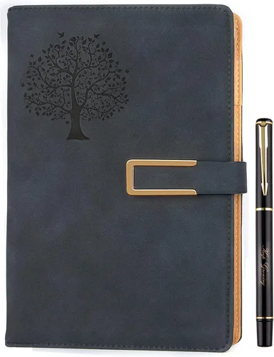 Vista 22 de Fanery sue Tree of Life - Diario de escritura recargable para mujeres y hombres, cuaderno de tapa dura de piel sintética, A5, rayado universitario