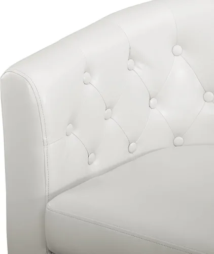 Vista 8 de Naomi Home Sillón de barril, sofás de dos plazas con botones acolchados de piel sintética, sofá moderno de dos plazas de piel sintética, sillones