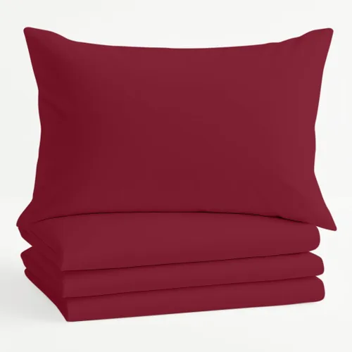 Vista 37 de Comfort Beddings Juego de 4 fundas de almohada estándar, 100% algodón orgánico de 600 hilos, fundas de almohada de algodón rosa rubor, fundas
