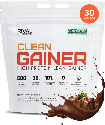 Vista 17 de Rival Nutrition Clean Gainer Proteína en Polvo – 5LB Chocolate Fudge – Alta Proteína para Masa Magra y Ganancia de Peso 580 Calorías, 30g