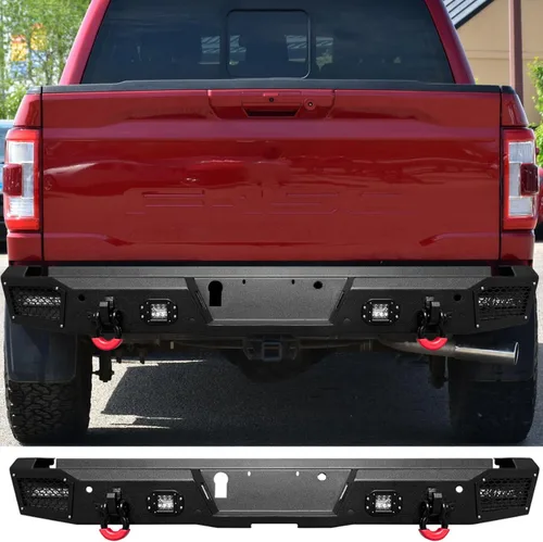 Vista 10 de Vijay Parachoques trasero para Ford F150 1992-1997 con luces y anillos en D