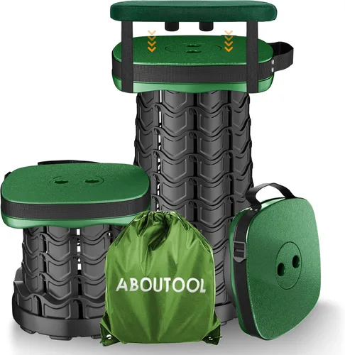 Vista 11 de aboutool Paquete de 2 taburetes plegables – Taburete plegable portátil para adultos, ligero pero resistente, capacidad de 400 libras para camping