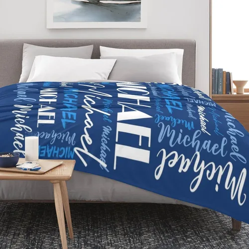 Vista 4 de Manta personalizada para niños y adultos, manta personalizada con nombre, manta de franela personalizada con nombre, manta personalizada con nombre
