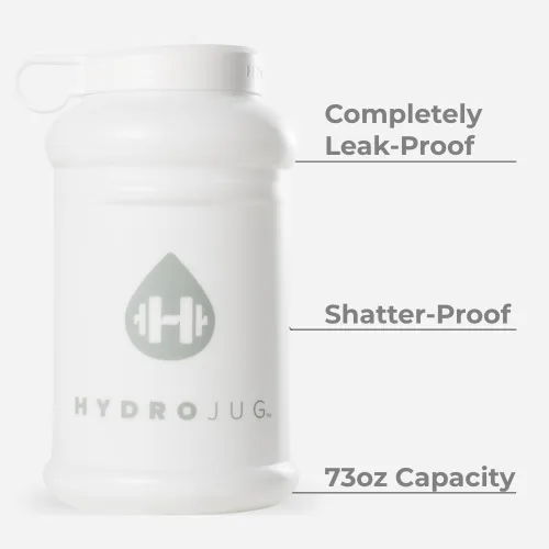 Vista 2 de HydroJug Botella de agua de medio galón de 73 onzas, jarra recargable y reutilizable con asa de transporte, garantía a prueba de fugas, ideal